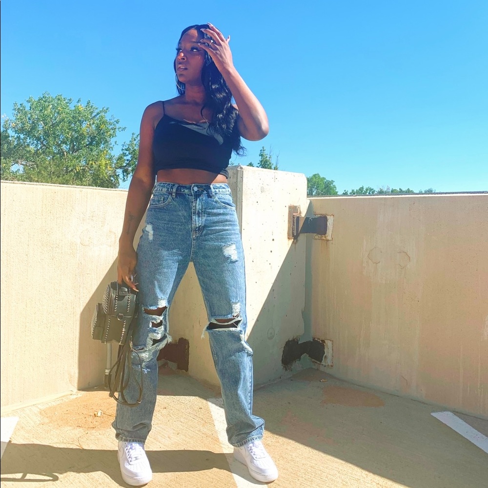 Shein distressed boyfriend jeans